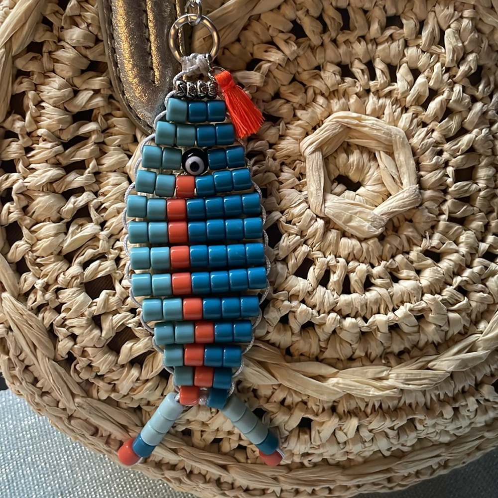 Fishy Fishy Beaded Purse Charm